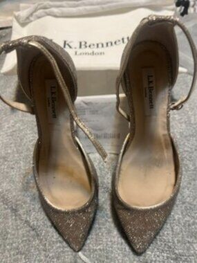 Almost New L.K. Bennett London Metallic Wedge Size 38/7.5 Worn Once